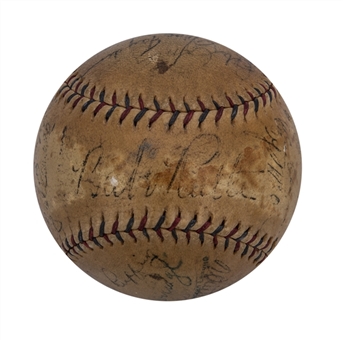 1933 New York Yankees Team Signed OAL Harridge Baseball With 17 Signatures Including Babe Ruth, Lou Gehrig and Tony Lazzeri (Beckett)